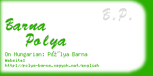 barna polya business card